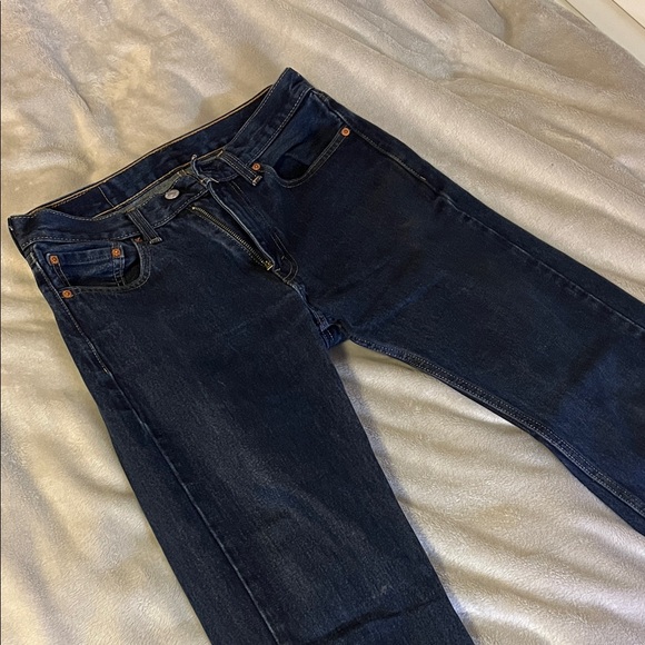 Men's Dark Blue/ Indigo Straight Jeans - Picture 4 of 4